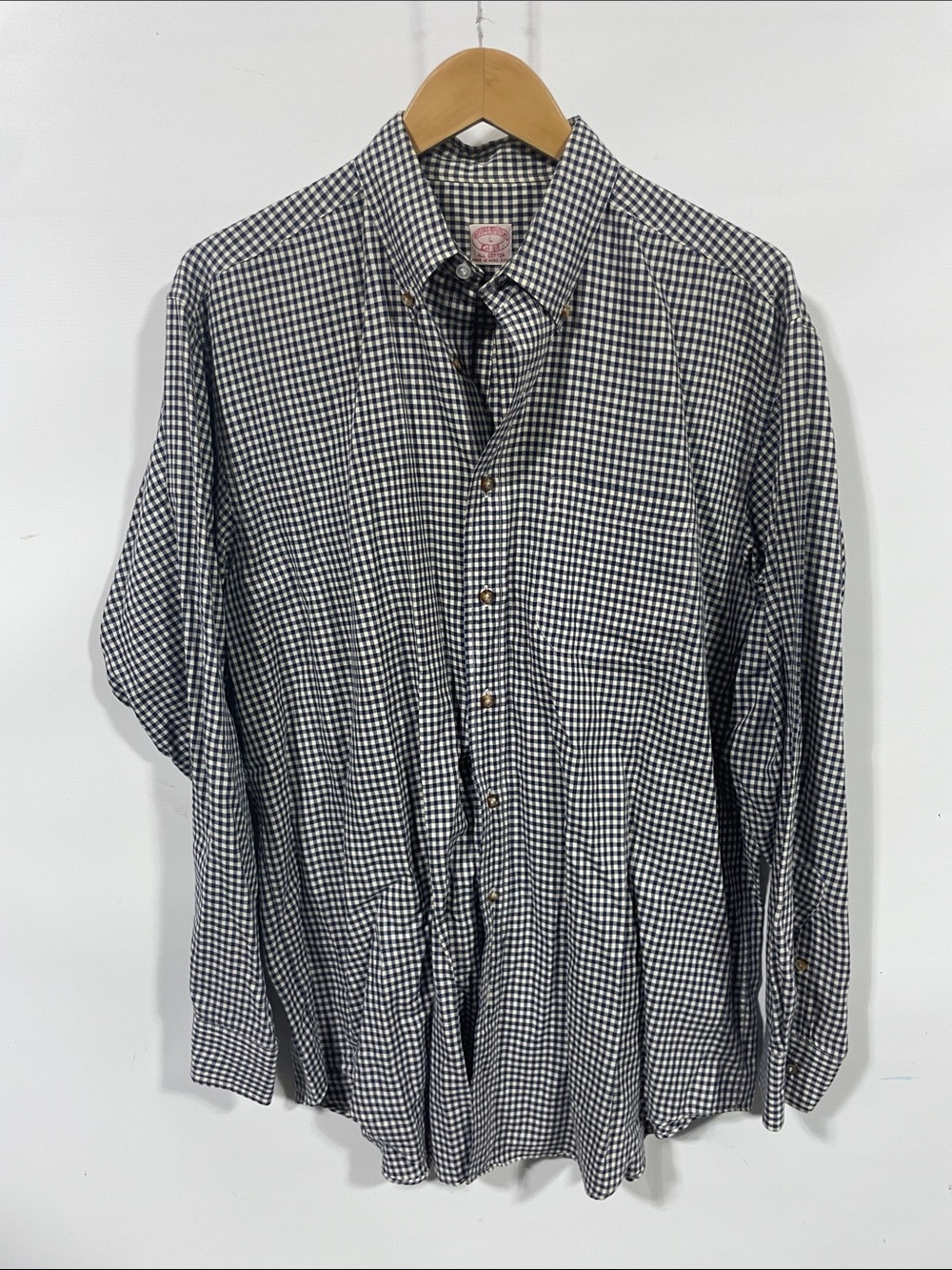 Brooks Brothers Black & White Gingham Button-Down Shirt
